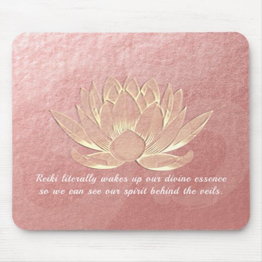 Roos Gold Lotus Yoga Meditation Instructor Quottes Muismat (Voorkant)