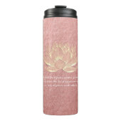 Roos Gold Lotus Yoga Meditation Instructor Quottes Thermosbeker (Voorkant)