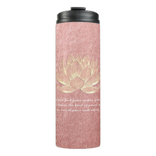 Roos Gold Lotus Yoga Meditation Instructor Quottes Thermosbeker