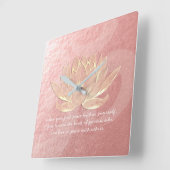 Roos Gold Lotus Yoga Meditation Instructor Quottes Vierkante Klok (Hoek)