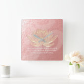 Roos Gold Lotus Yoga Meditation Instructor Quottes Vierkante Klok (Huis)