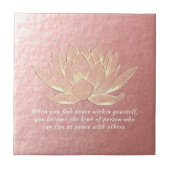 Roos Gold Lotus Yoga Meditation Instructor Tegeltje (Voorkant)