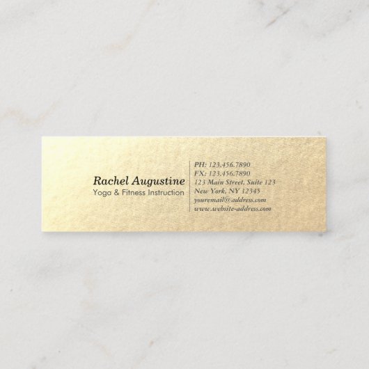 Roos Gold Lotus Yoga Meditation Reiki Instructeur Mini Visitekaartje (Achterkant)