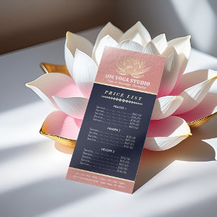 Roos Gold Lotus YOGA Reiki Instructor Prijslijst Reclamekaart
