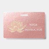 Roos Gold Lotus Yoga Studio Meditation Instructor Badge (Achterkant)