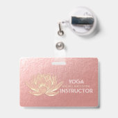 Roos Gold Lotus Yoga Studio Meditation Instructor Badge (Achterkant met uittrekbare clip)