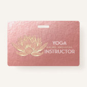 Roos Gold Lotus Yoga Studio Meditation Instructor Badge (Achterkant)