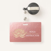 Roos Gold Lotus Yoga Studio Meditation Instructor Badge (Achterkant met intrekbare)