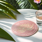 Roos Gold Lotus Yoga Studio Meditation Instructor Ronde Kartonnen Onderzetter