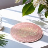 Roos Gold Lotus Yoga Studio Meditation Instructor Ronde Kartonnen Onderzetter
