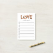 Roos Gold LOVE | Aangepast om lijst te doen Post-it® Notes (Op bureau)