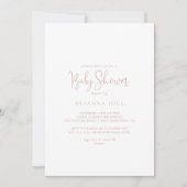 Roos Gold Love Fancy Script Baby shower Kaart (Voorkant)