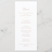 Roos Gold Love Fancy Script Dinner Menu (Voorkant)