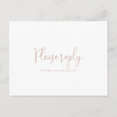 Roos Gold Love Fancy Script Menu Keuze RSVP (Voorkant)