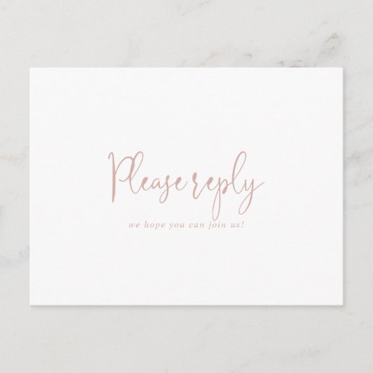 Roos Gold Love Fancy Script Menu Keuze RSVP (Voorkant)