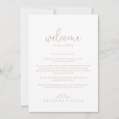 Roos Gold Love Fancy Script Weddenschap Welkomstbr (Voorkant)