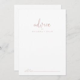 Roos Gold Love Fancy Script Weddenvice Card Advieskaart