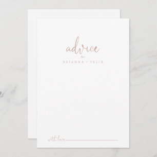 Roos Gold Love Fancy Script Weddenvice Card Advieskaart
