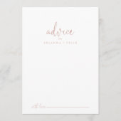 Roos Gold Love Fancy Script Weddenvice Card Advieskaart (Voorkant)