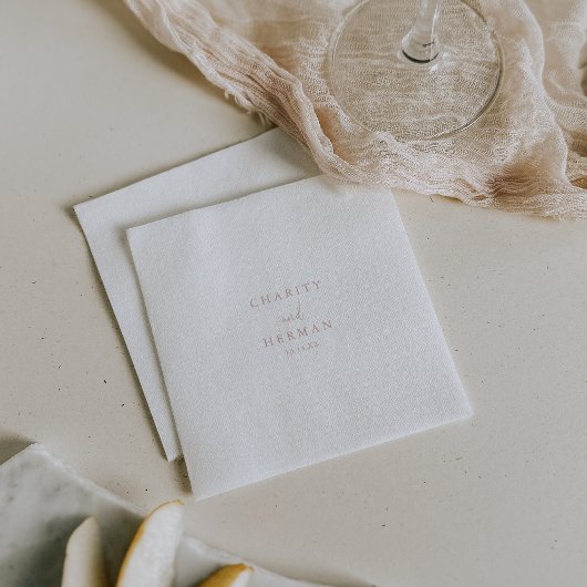 Roos Gold Love Fancy Script Wedding Napkins Servet