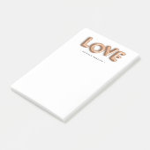 Roos Gold LOVE | Gepersonaliseerd Post-it® Notes (Schuin)