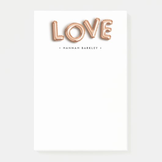 Roos Gold LOVE | Gepersonaliseerd Post-it® Notes (Voorkant)