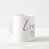 Roos Gold Love Heart Koffiemok (Voorkant links)