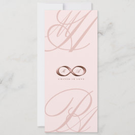 Roos Gold Love Infinity Hand Clasp Wedding Invite Kaart