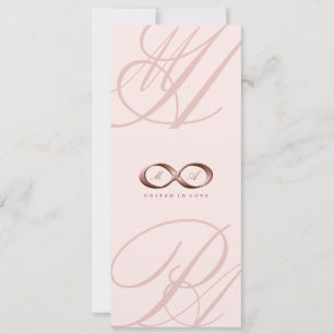 Roos Gold Love Infinity Hand Clasp Wedding Invite Kaart