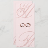 Roos Gold Love Infinity Hand Clasp Wedding Invite Kaart (Voorkant / Achterkant)