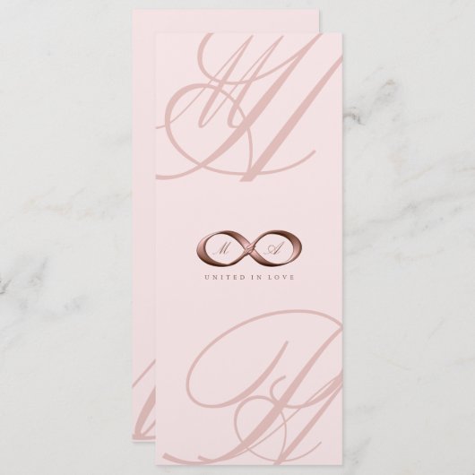 Roos Gold Love Infinity Hand Clasp Wedding Invite Kaart (Voorkant / Achterkant)