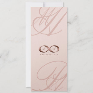Roos Gold Love Infinity Hand Clasp Wedding Invite Kaart