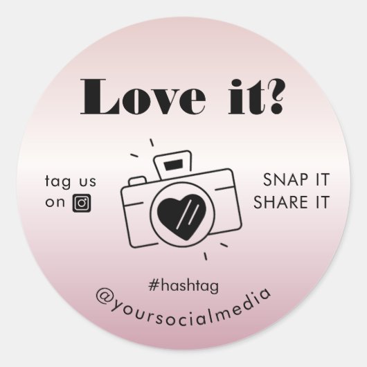 Roos Gold Love Snap Label Share Social Media Camer (Voorkant)