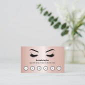 Roos Gold luxe Browbar Eyelash Custom Loyalty Visitekaartje (Staand voorkant)