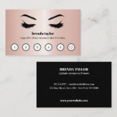 Roos Gold luxe Browbar Eyelash Custom Loyalty Visitekaartje (Voorkant / Achterkant)