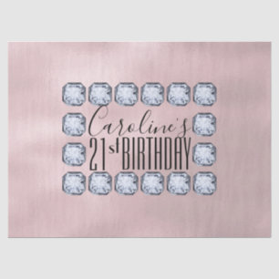 Roos Gold luxe Glass Textuur Birthday Tissuepapier