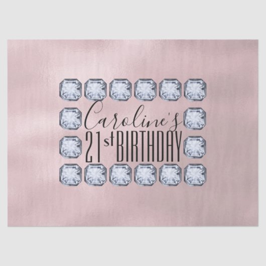 Roos Gold luxe Glass Textuur Birthday Tissuepapier (Voorkant)