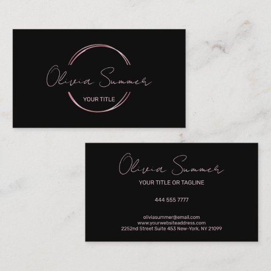 Roos Gold Luxury Circle Visitekaartje (Voorkant / Achterkant)