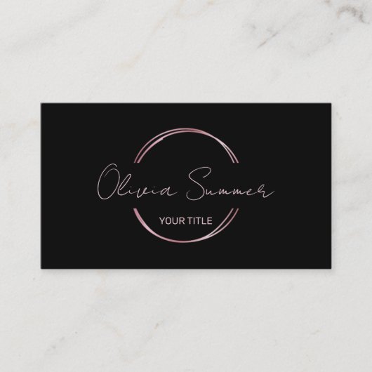Roos Gold Luxury Circle Visitekaartje (Voorkant)