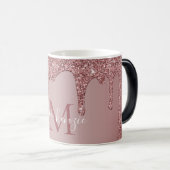 Roos Gold Luxury Driving Glitter Monogram Magische Mok (Voorkant rechts)