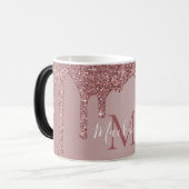 Roos Gold Luxury Driving Glitter Monogram Magische Mok (Voorkant links)