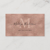 Roos Gold Luxury QR Code Professioneel Monogram Visitekaartje (Voorkant)