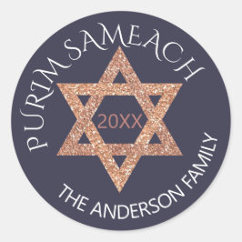 Roos Gold Magen David Custom Purim elke vakantie Ronde Sticker