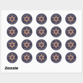 Roos Gold Magen David Custom Purim elke vakantie Ronde Sticker (Vel)