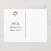 Roos Gold Magen David Star Modern Purim Holiday Briefkaart (Achterkant)