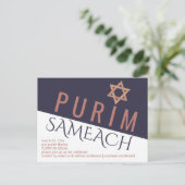 Roos Gold Magen David Star Modern Purim Holiday Briefkaart (Staand voorkant)