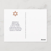 Roos Gold Magen David Star Modern Purim Holiday Briefkaart (Achterkant)