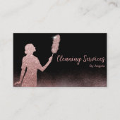 Roos Gold Maid Cleaning Services Mousserend Glitte Visitekaartje (Voorkant)