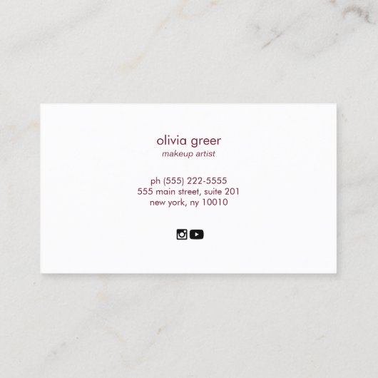 Roos Gold Makeup Artist en Hair Stylist Visitekaartje (Achterkant)