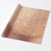 Roos Gold Makeup Confetti Glitter Beauty Copper Cadeaupapier (Uitgerold)